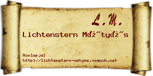 Lichtenstern Mátyás névjegykártya