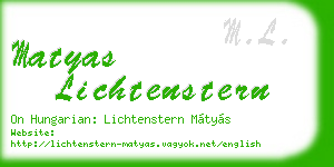 matyas lichtenstern business card