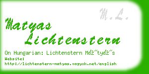 matyas lichtenstern business card